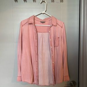 Casual Pink Button Up